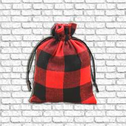 Small Gift Bag - Red Buffalo Plaid