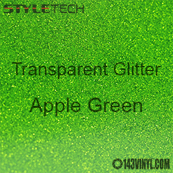 StyleTech Transparent Glitter - Apple Green - 12"x24" Sheet