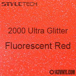 StyleTech 2000 Ultra Glitter - 164 Fluorescent Red - 12"x24" Sheet