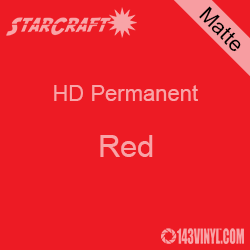12" x 5' Roll - StarCraft HD Matte Permanent Vinyl - Red