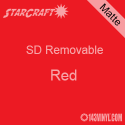 12" x 10 Yard Roll  -StarCraft SD Removable Matte Adhesive - Red