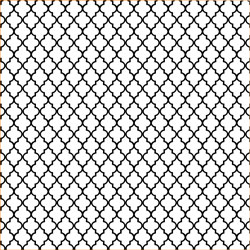 Printed Pattern Vinyl - Glossy - Black and White Small Quatrefoil 12" x 24" Sheet