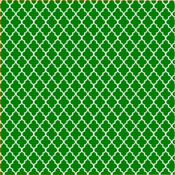 Printed Pattern Vinyl - Glossy - Green and White Small Quatrefoil 12" x 12" Sheet