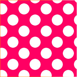 Printed Pattern Vinyl - Glossy - Very Hot Pink White Polka Dots 12" x 12" Sheet