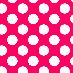 Printed Pattern Vinyl - Glossy - Very Hot Pink White Polka Dots 12" x 24" Sheet