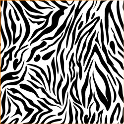 Printed Pattern Vinyl - Glossy - Black and White Zebra 12" x 24" Sheet