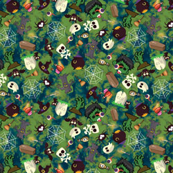 Printed Pattern Vinyl - Glossy - Creepy Creatures 12" x 24" Sheet