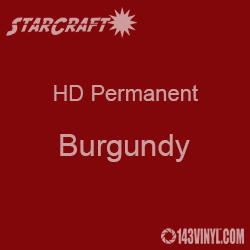 12" x 24" Sheet - StarCraft HD Glossy Permanent Vinyl - Burgundy