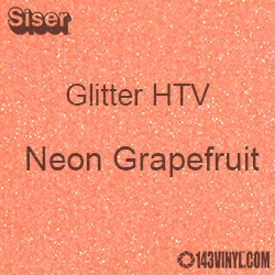 Glitter HTV: 12" x 5 Yard Roll - Neon Grapefruit