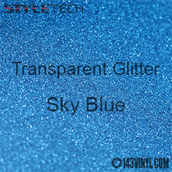 StyleTech Transparent Glitter - Sky Blue - 12" x 24" Sheet