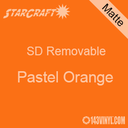 12" x 10 Yard Roll  -StarCraft SD Removable Matte Adhesive - Pastel Orange