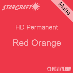 12" x 5' Roll - StarCraft HD Matte Permanent Vinyl - Red Orange