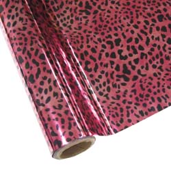 25 Foot Roll of 12" StarCraft Electra Foil - Pink Leopard