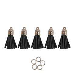 Mini Tassels 5 Pack - Black