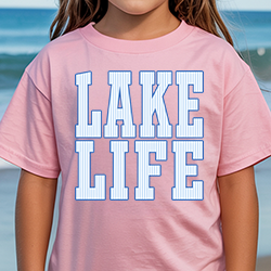 Press Ready Transfer - Blue Stripped Lake Life - Youth