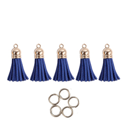 Mini Tassels 5 Pack - Blue