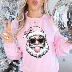 Press Ready Transfer - Bubble Gum Glitter Santa