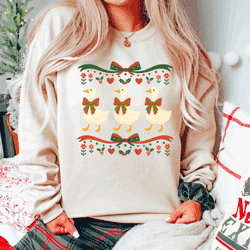 Press Ready Transfer - Christmas Ribbon Goose