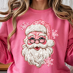 Press Ready Transfer - Classic Sequin Santa - Adult