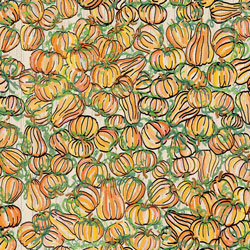 Printed Pattern Vinyl - Glossy - Farmhouse Pumpkins 12" x 12" Sheet