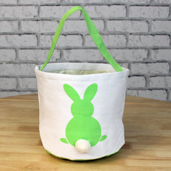 Easter Basket - Green with Bunny