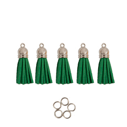 Mini Tassels 5 Pack - Green