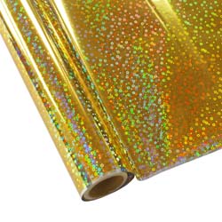 25 Foot Roll of 12" StarCraft Electra Foil - Holographic Gold Sequins