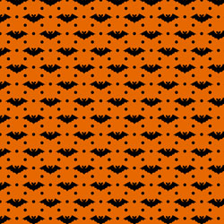 Printed Pattern Vinyl - Glossy - Orange and Black Bats 12" x 12" Sheet