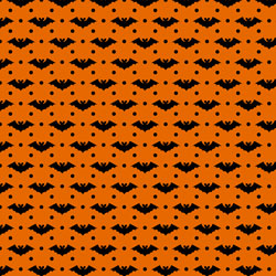 Printed Pattern Vinyl - Glossy - Orange and Black Bats 12" x 12" Sheet