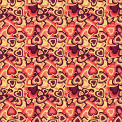 Printed Pattern Vinyl - Glossy - Hearts Multi 12" x 24" Sheet