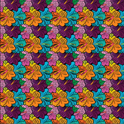 Printed Pattern Vinyl - Glossy - Hibiscus Floral 12" x 24" Sheet