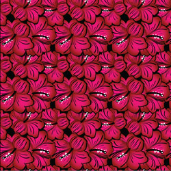 Printed Pattern Vinyl - Glossy - Red Hibiscus 12" x 24" Sheet