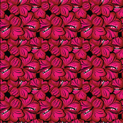 Printed Pattern Vinyl - Glossy - Red Hibiscus 12" x 24" Sheet