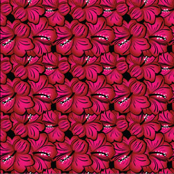 Printed Pattern Vinyl - Glossy - Red Hibiscus 12" x 12" Sheet