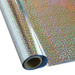 25 Foot Roll of 12" StarCraft Electra Foil - Silver Stars