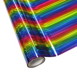 25 Foot Roll of 12" StarCraft Electra Foil - Rainbow Lines