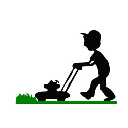 Free Download - Kid Mowing Lawn