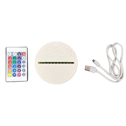 White Crackle LED Base with Remote 