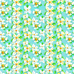 Printed Pattern Vinyl - Glossy - White Lily 12" x 12" Sheet