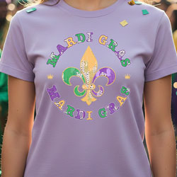 Press Ready Transfer - Mardi Gras Fluer De Lis