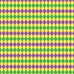 Printed Pattern Vinyl - Glossy - Mardi Gras Argyle 12" x 24" Sheet
