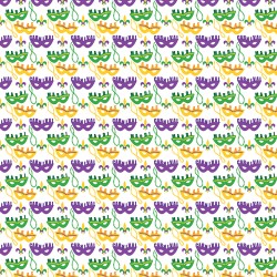 Printed Pattern Vinyl - Glossy - Mardi Gras Mask 12" x 12" Sheet