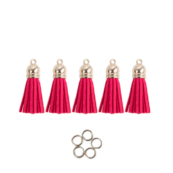 Mini Tassels 5 Pack - Pink