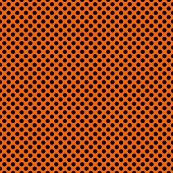 Printed Pattern Vinyl - Glossy - Orange and Black Polka Dots 12" x 12" Sheet