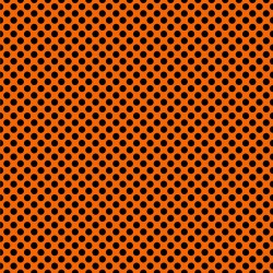 Printed Pattern Vinyl - Glossy - Orange and Black Polka Dots 12" x 24" Sheet