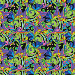 Printed Pattern Vinyl - Glossy - Psychedelic Natural Small 12" x 12" Sheet