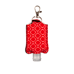 Hand Sanitizer Keychain - Red Quatrefoil