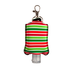 Hand Sanitizer Keychain - Holiday Stripe 