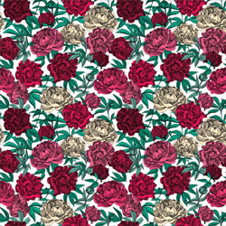 Printed Pattern Vinyl - Glossy - Roses Small 12" x 24" Sheet