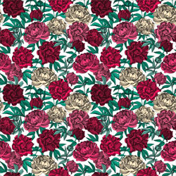 Printed Pattern Vinyl - Glossy - Roses Small 12" x 12" Sheet